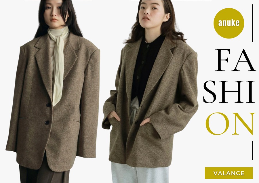 anuke 】Herringbone Wool Jacket | valance 福井｜レディース