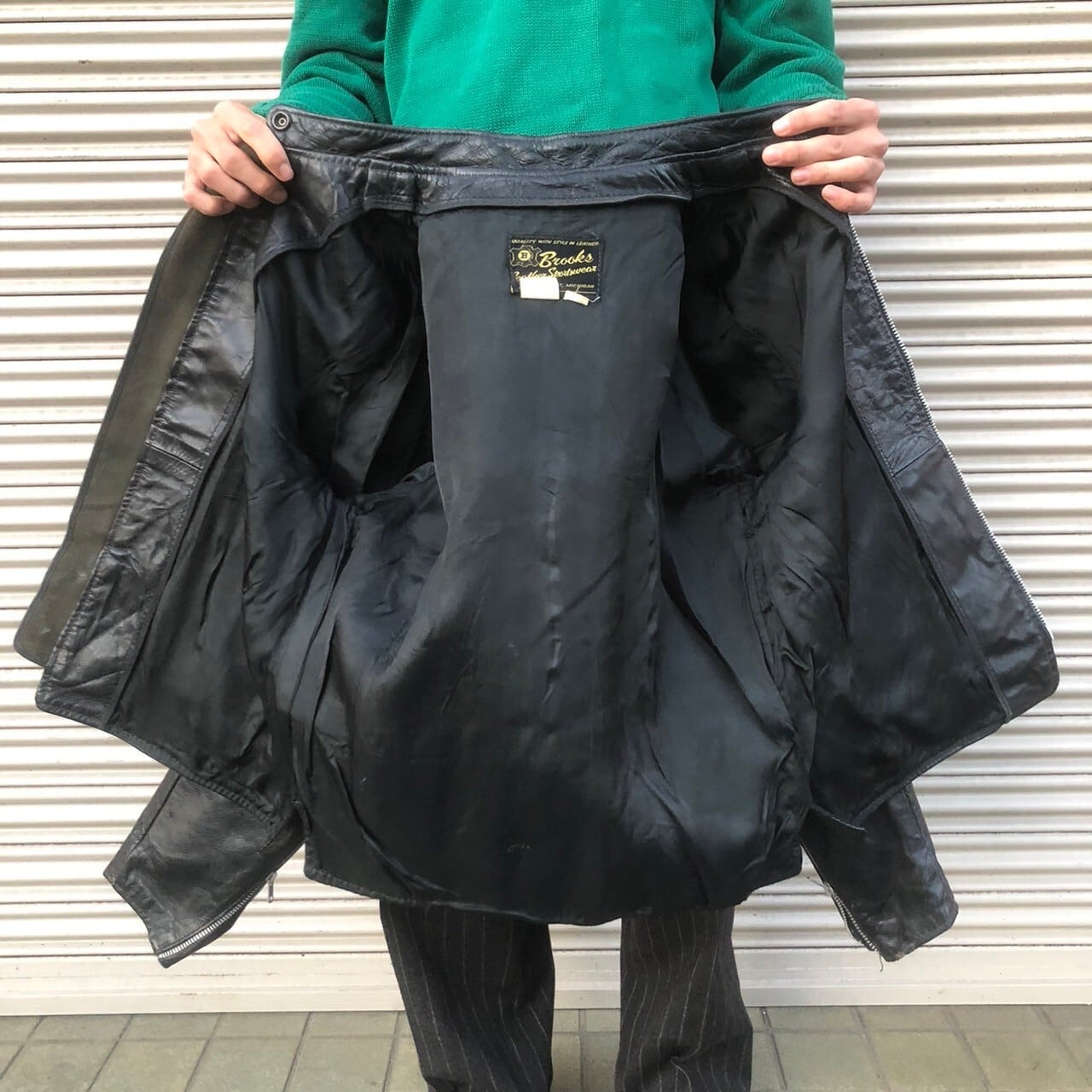 70s US BROOKS ブルックス シングル ライダース ジャケット レザー