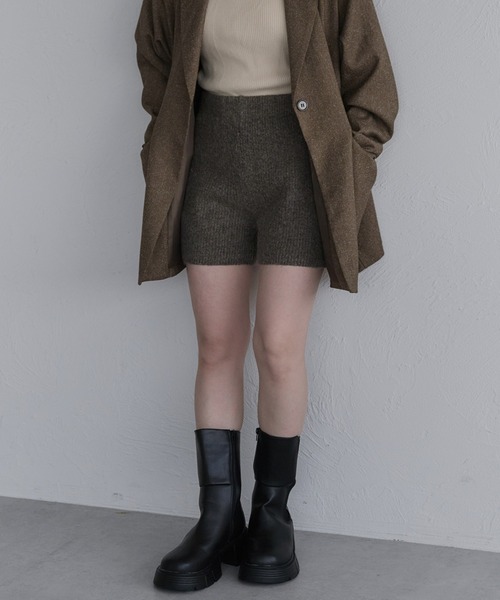 セール】【セットアップ可能】メランジニットショートパンツ（その他