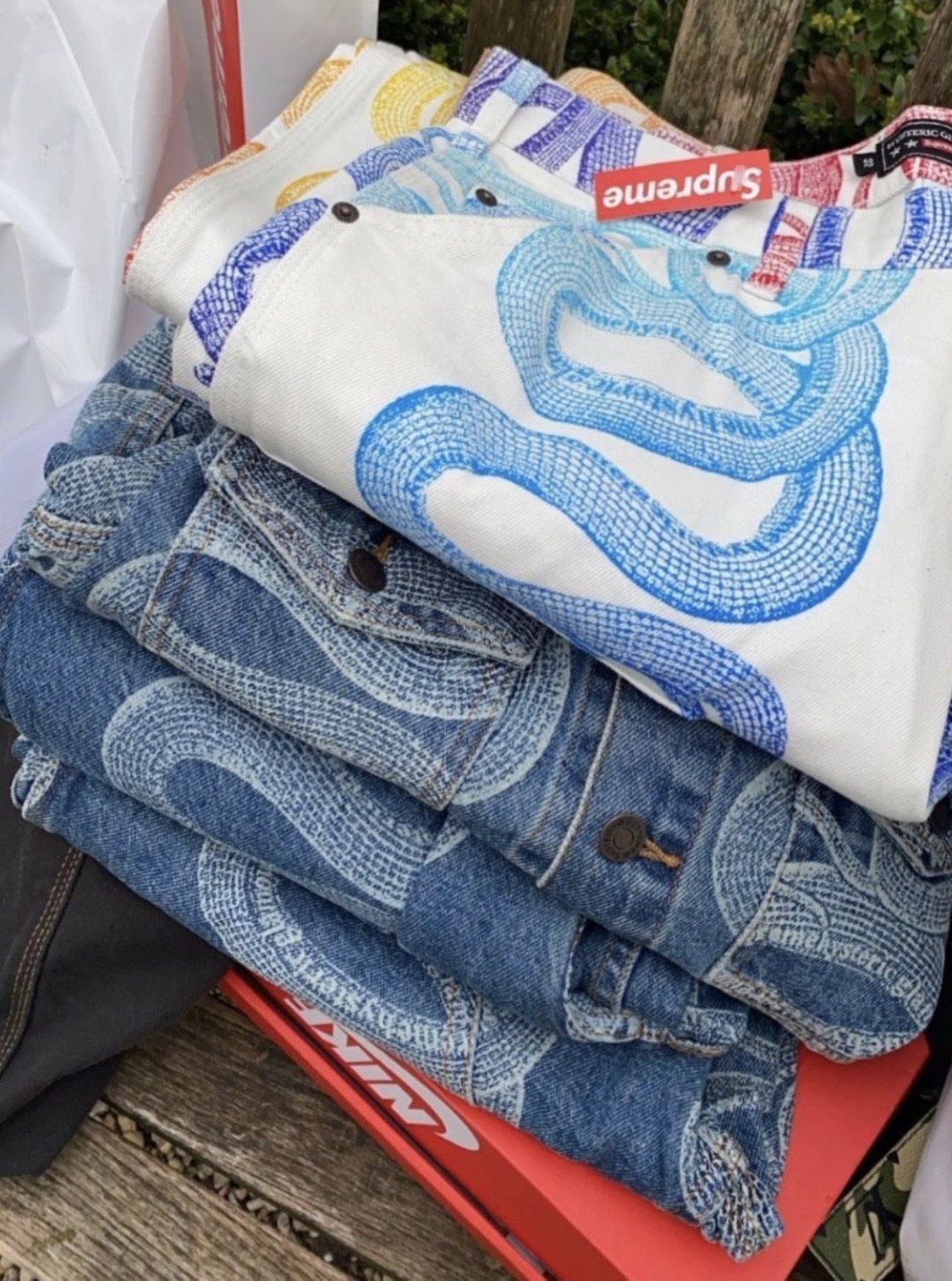 SS21 Supreme HYSTERIC GLAMOUR Snake Denim Painter Pant (Supreme