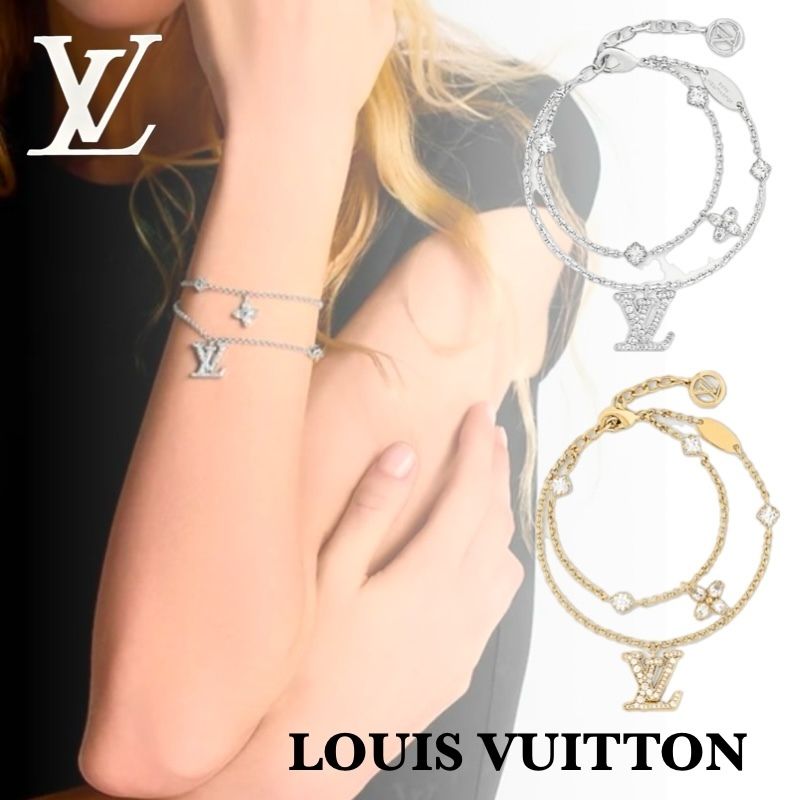 ルイヴィトン ☆ 2連で輝く◎ ギフト ブレスレット ゴールド (Louis