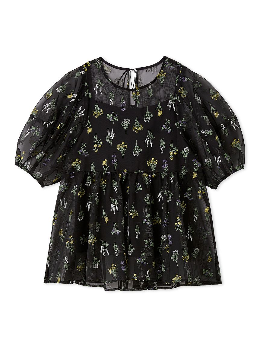 フラワーブライズオーガンジーチュニックブラウス(ブラウス)｜トップス