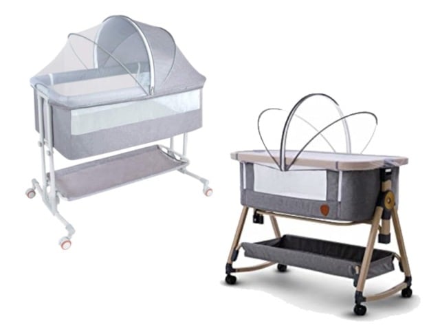 美品】playkids Maydolly HZDMJ ベビーベッド グレー ベビーベッド