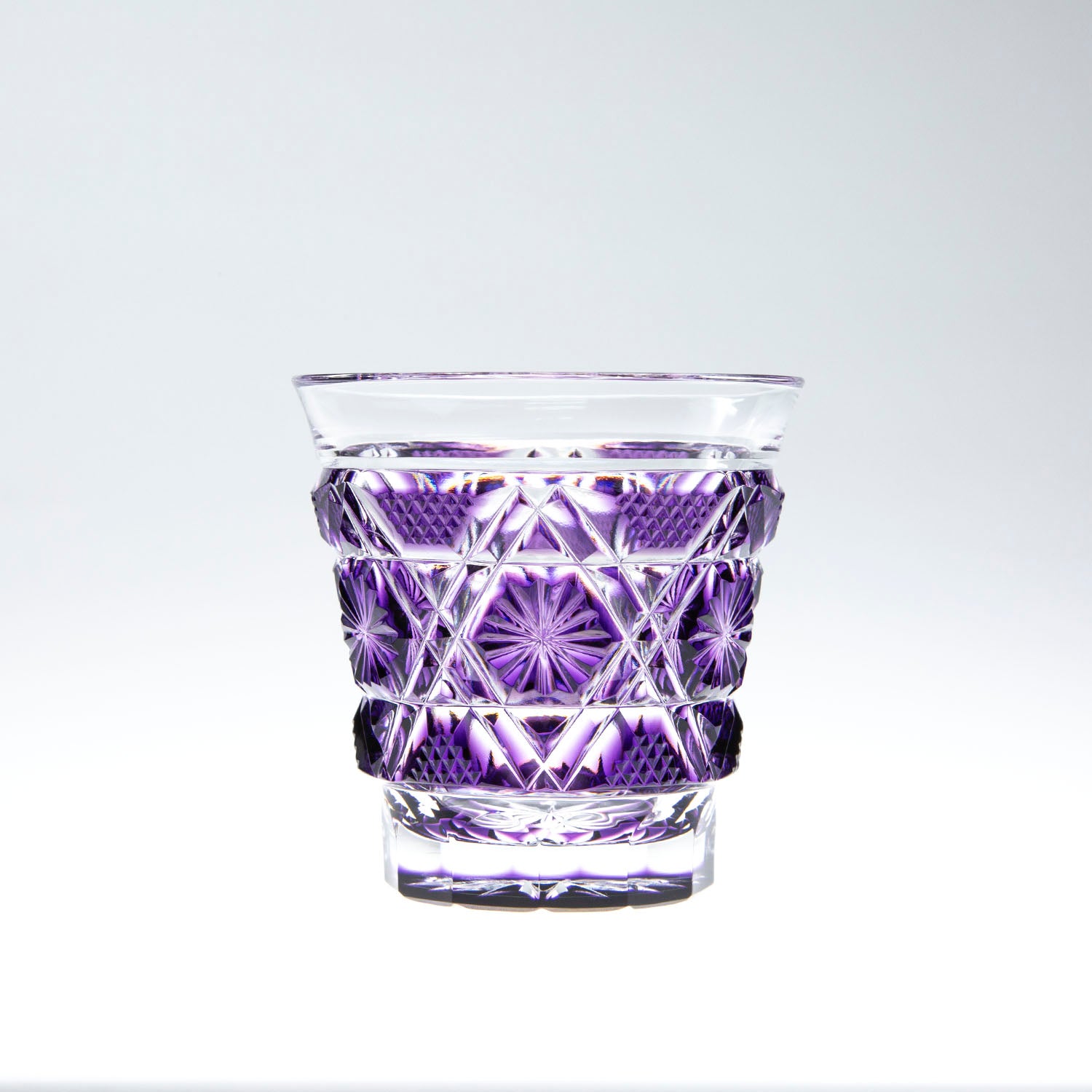島津薩摩切子】 創作 冷酒グラス cut01島津紫×紅セット – ㈱島津興業