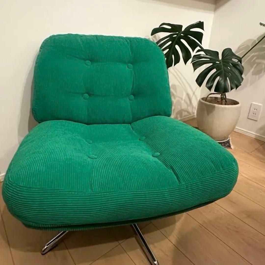 イケア ディヴリンゲ グリーン コーデュロイ 1人掛けソファ - メルカリ