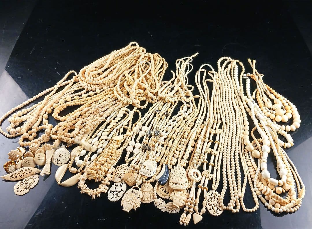 Y1656 骨製・樹脂製 ネックレス アクセサリー81点 総重量2127.9g Facebook