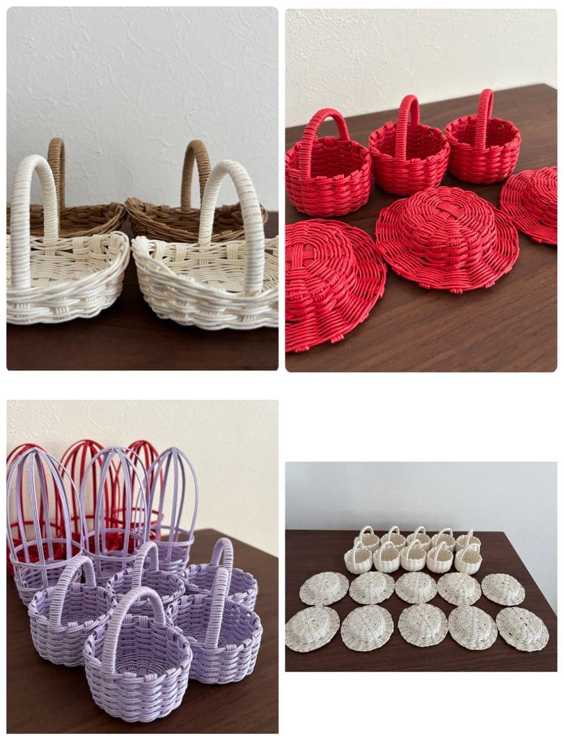 めい様ご確認用ページです。クラフトバンドミニバスケット 手芸用紙バンド トライアルキット クラフトバンド 蓋つきミニ