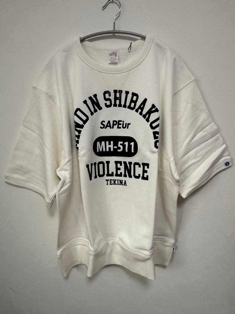 SAPEUR ホワイト スウェット 浜ちゃんコラボ(浜田雅功) SAPEur サプール MASATOSHI HAMADA 浜田雅功 浜ちゃん コラボ Tシャツ